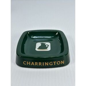 Vintage CHARRINGTON Toby Best Ale Green Glass Heavy Ashtray Barware